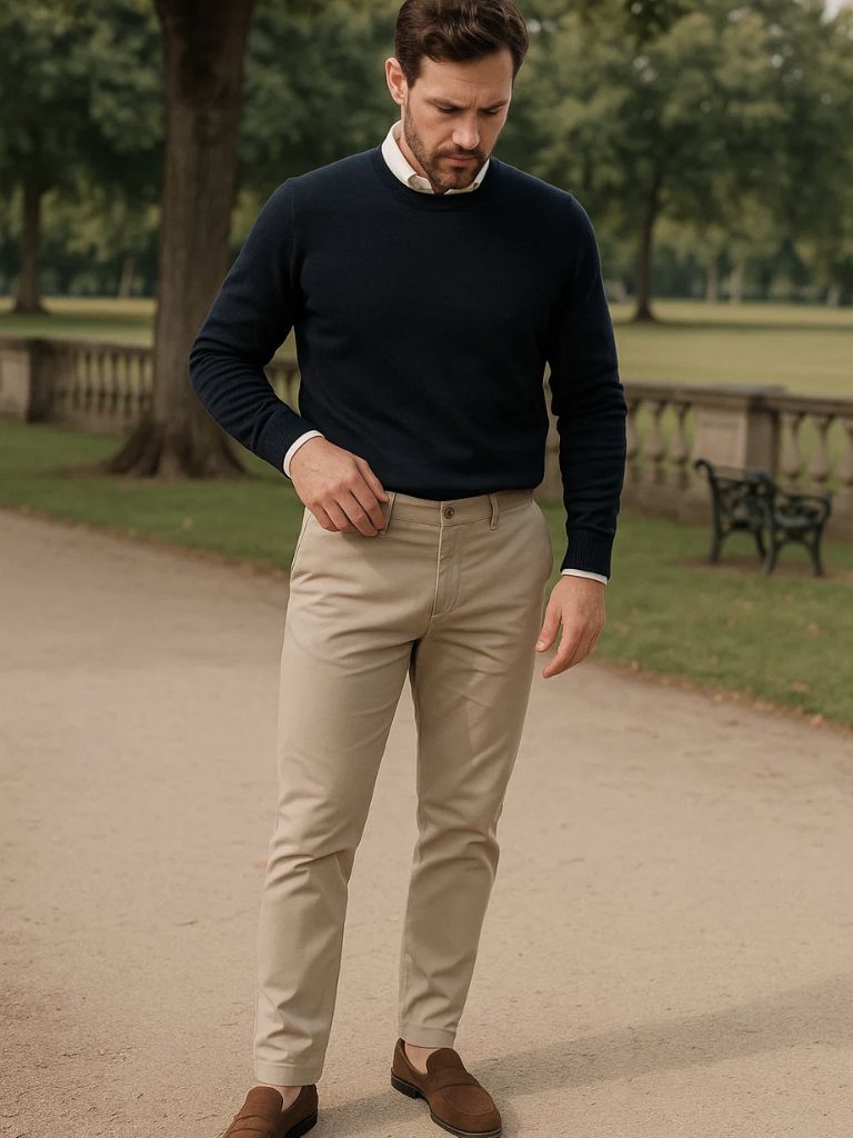 Casual Slim Fit Trousers - Cross & Crown - Cross & Crown