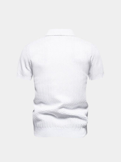 Classic Fit Quarter Zip Business Casual Short Sleeves Polo - Cross & Crown - Cross & Crown