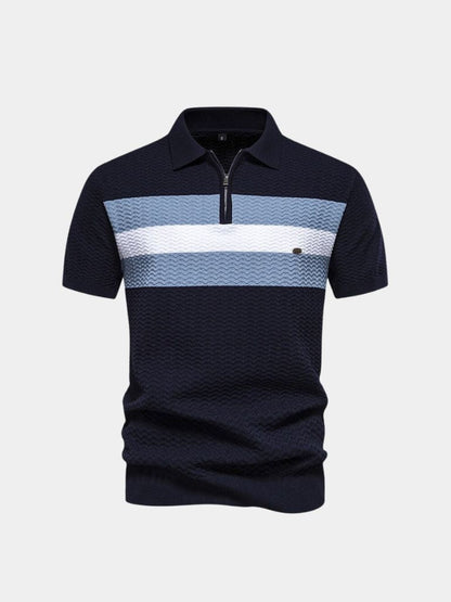 Classic Fit Quarter Zip Business Casual Short Sleeves Polo - Cross & Crown - Cross & Crown
