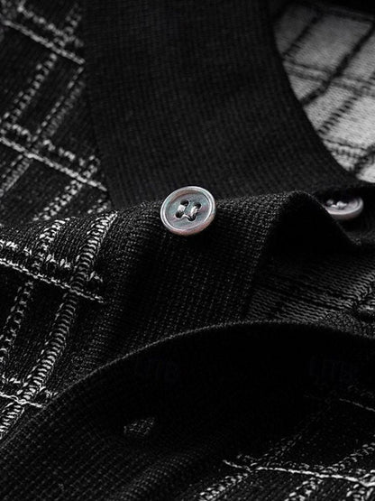 Classic Noir Knit Polo Shirt - Cross & Crown - Cross & Crown
