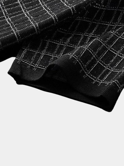 Classic Noir Knit Polo Shirt - Cross & Crown - Cross & Crown