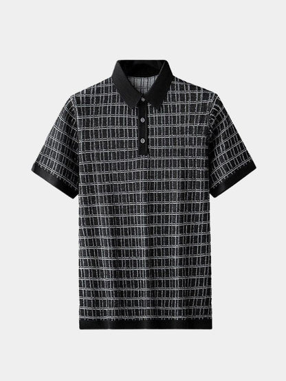 Classic Noir Knit Polo Shirt - Cross & Crown - Cross & Crown
