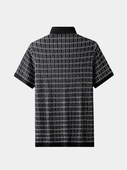Classic Noir Knit Polo Shirt - Cross & Crown - Cross & Crown