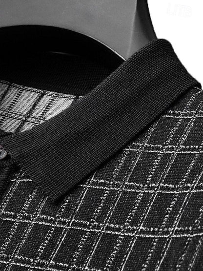 Classic Noir Knit Polo Shirt - Cross & Crown - Cross & Crown