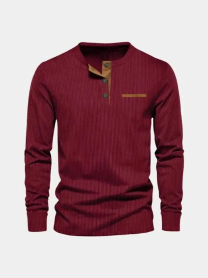 Corduroy Long Sleeve T-Shirt - Cross & Crown - Cross & Crown
