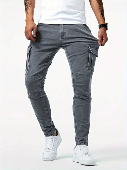 Denim Jeans Cargo Trousers - Cross & Crown - Cross & Crown