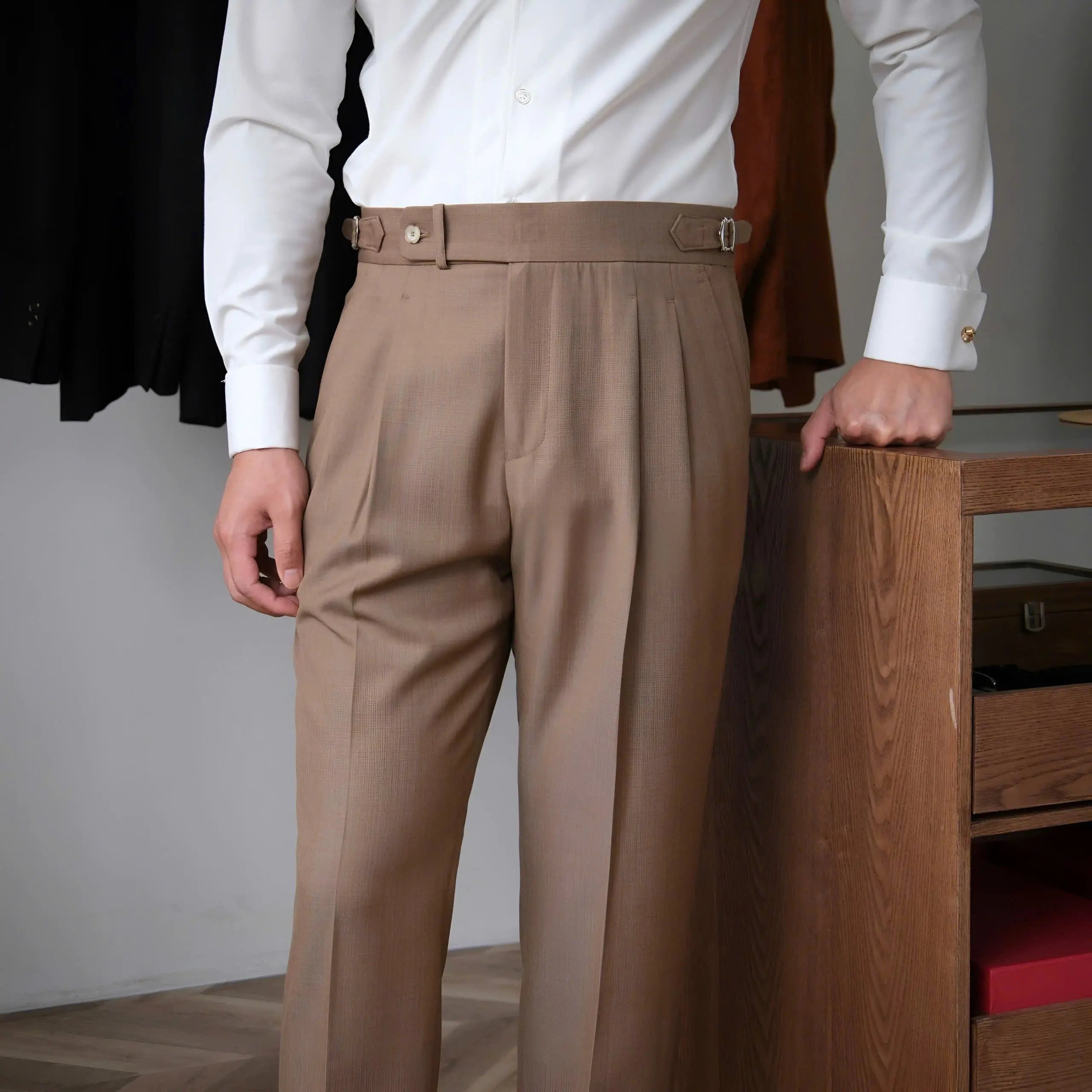 Classic Genova Sidetab Trousers - Cross & Crown Cross & Crown