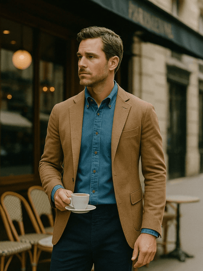 Elegant Denim Shirt - Cross & Crown - Cross & Crown
