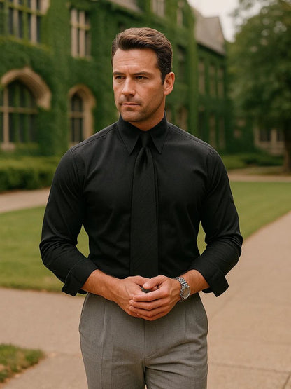 Elegant Spearpoint Collar Shirt - Cross & Crown - Cross & Crown