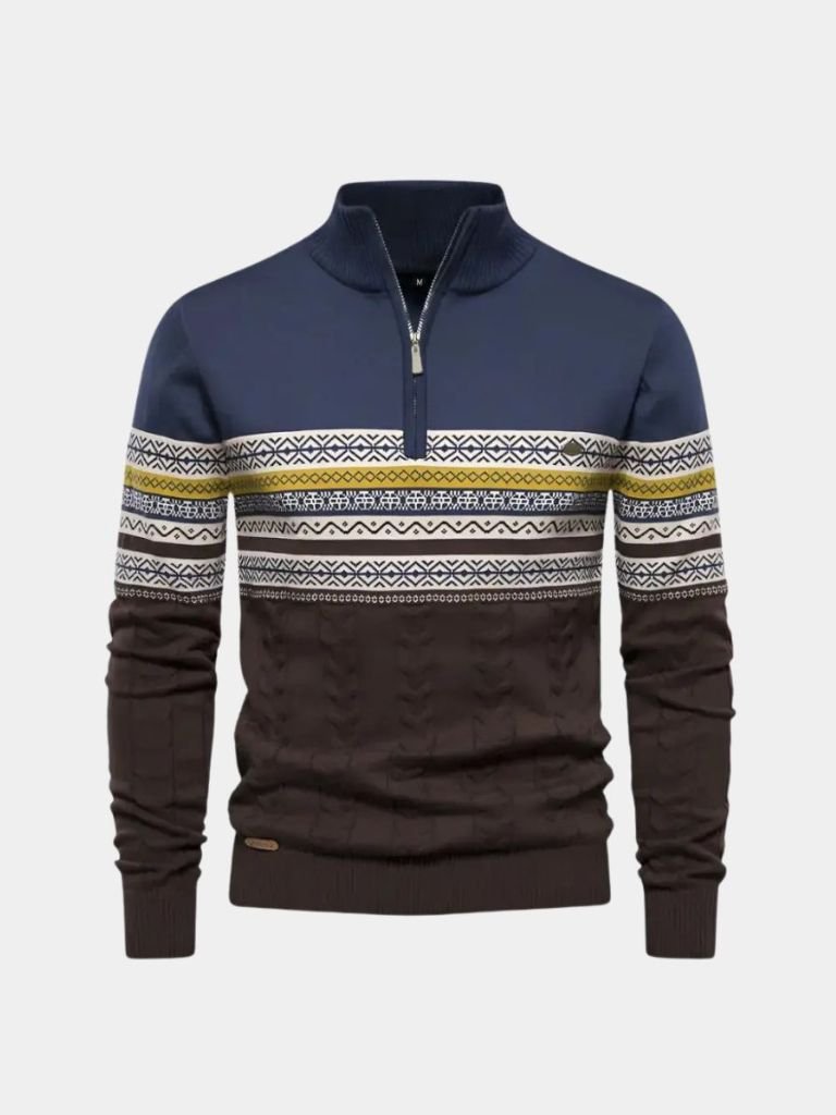 Half Zip Knit Pullover Sweater - Cross & Crown - Cross & Crown