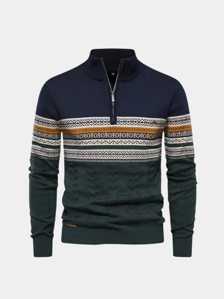 Half Zip Knit Pullover Sweater - Cross & Crown - Cross & Crown