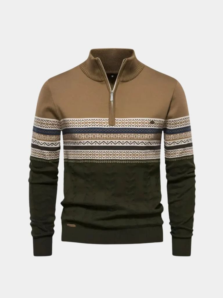 Half Zip Knit Pullover Sweater - Cross & Crown - Cross & Crown