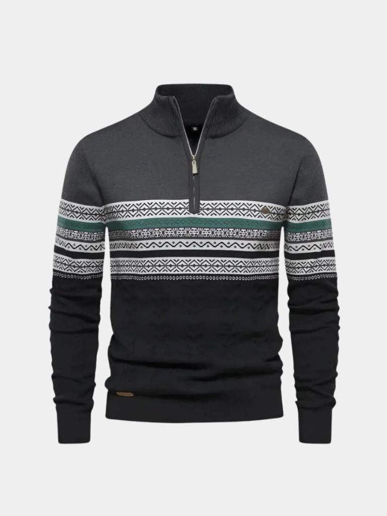 Half Zip Knit Pullover Sweater - Cross & Crown - Cross & Crown