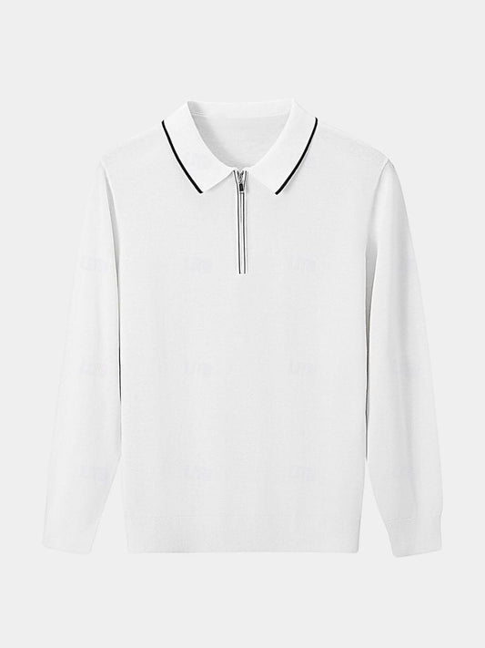 Ivory Elite Long Sleeve Polo – Cross & Crown - Cross & Crown