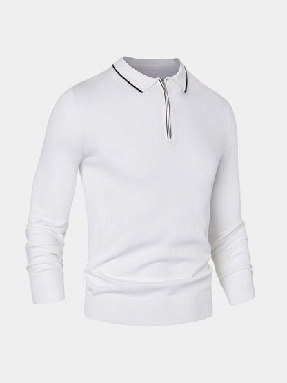 Ivory Elite Long Sleeve Polo – Cross & Crown - Cross & Crown