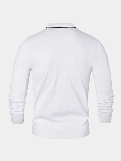 Ivory Elite Long Sleeve Polo – Cross & Crown - Cross & Crown