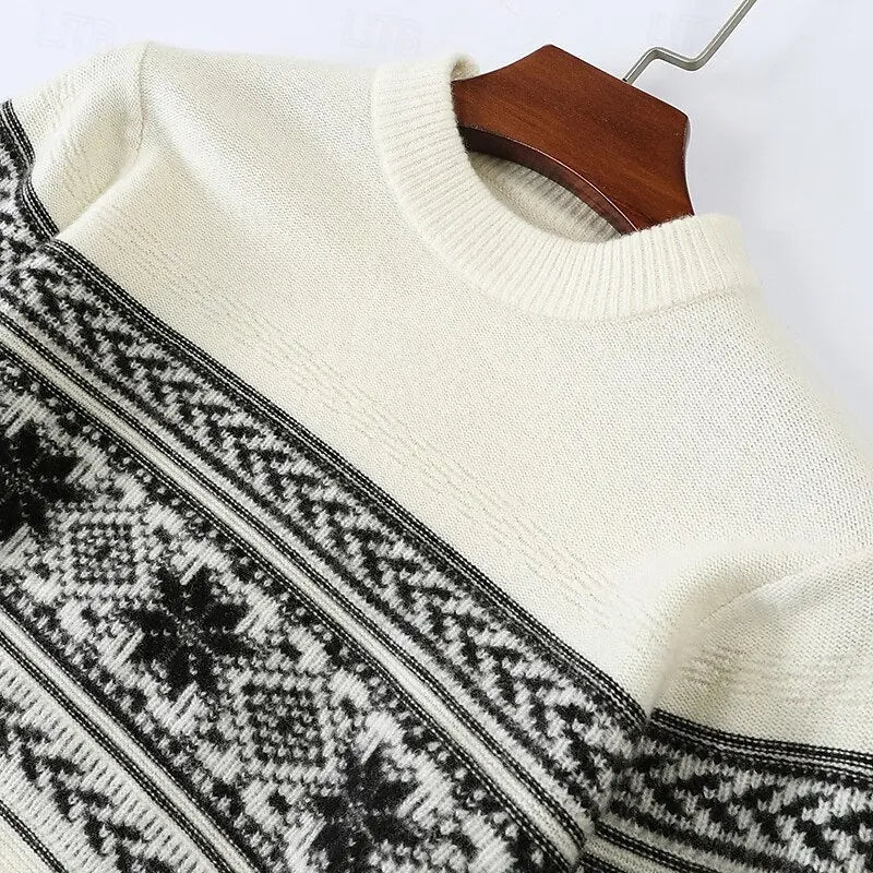 100% Wool Fair Isle Pullover Sweater Jumper - Cross & Crown Cross & Crown