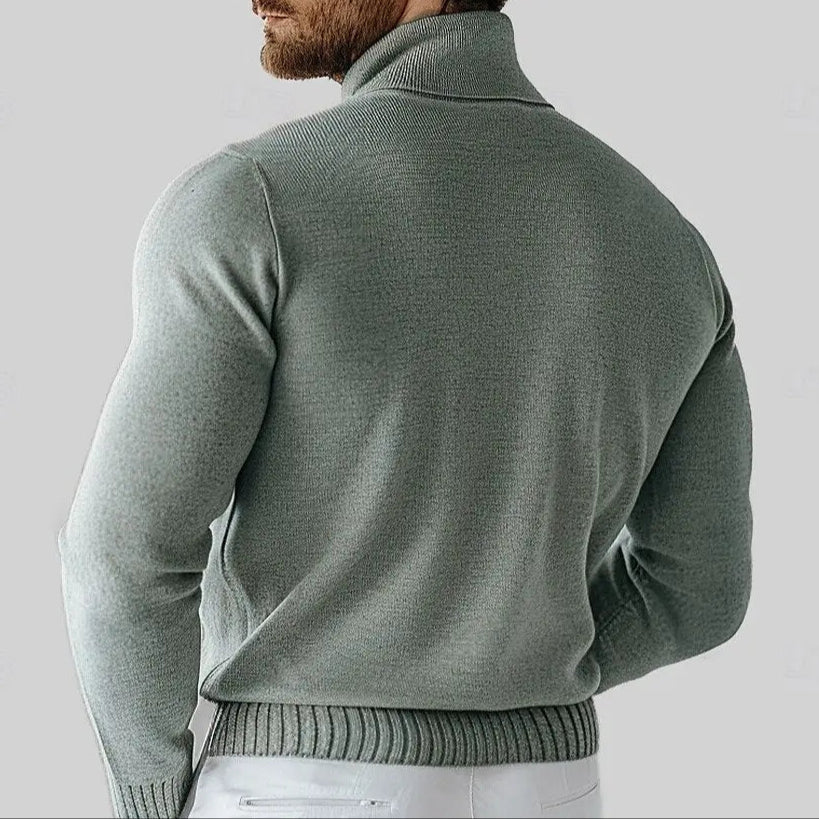 100% Merino Wool Turtleneck Sweater Cross & Crown