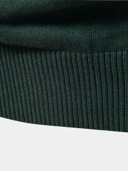 Knit Striped Quarter - Zip Jumper Sweater - Cross & Crown - Cross & Crown