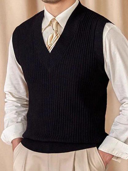 Knit Vest Waistcoat - Cross & Crown - Cross & Crown
