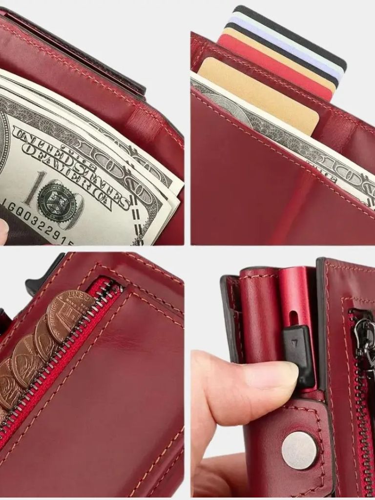 Leather Magnet Wallet Anti - Scam - Cross & Crown - Cross & Crown