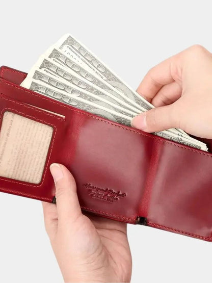 Leather Magnet Wallet Anti - Scam - Cross & Crown - Cross & Crown