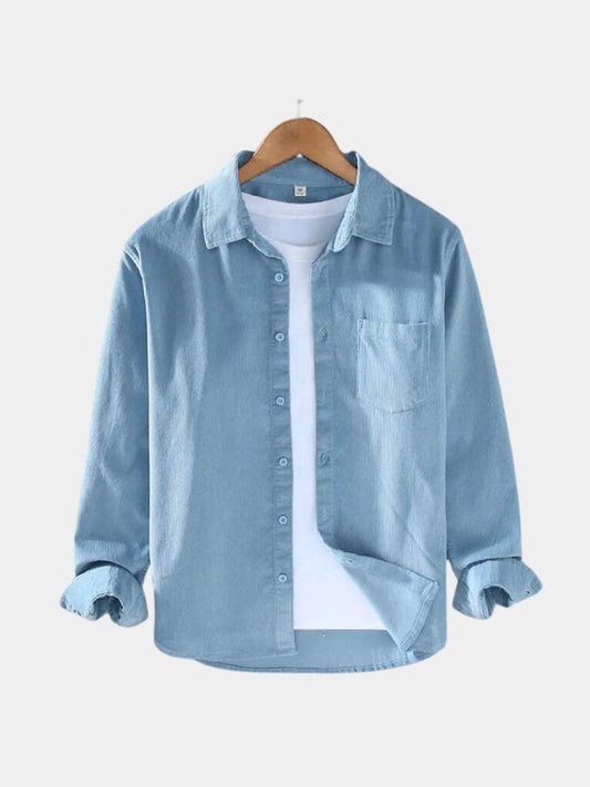 Linen Classic Blue Shirt - Cross & Crown - Cross & Crown