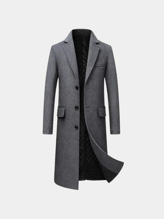 Mens Wool Blend Trench Coat - Cross & Crown - Cross & Crown