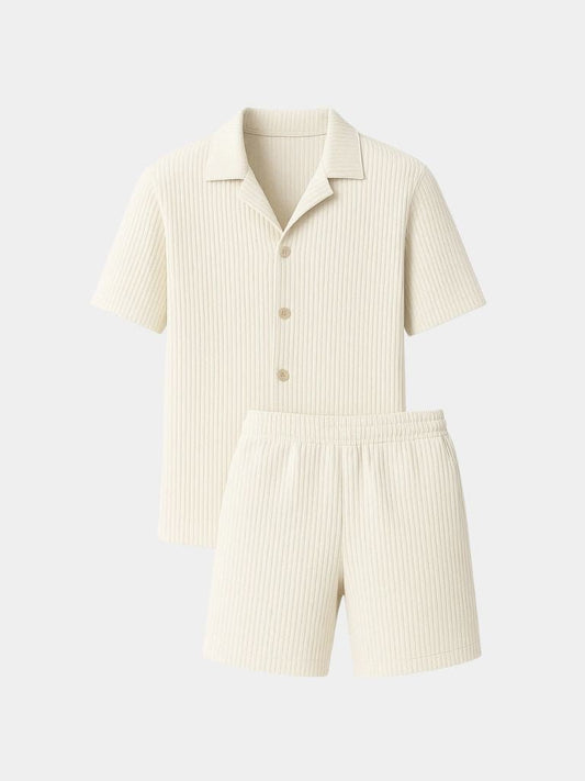 Minimalist Corduroy Set Shorts and Shirt - Cross & Crown - Cross & Crown