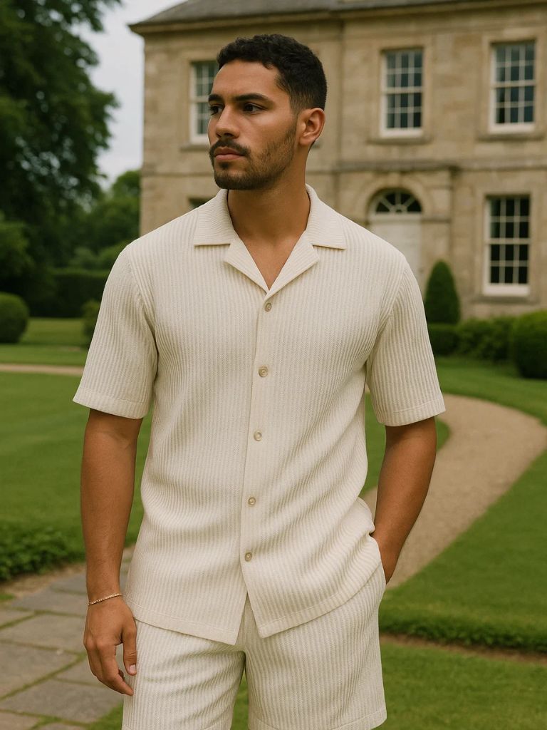 Minimalist Corduroy Set Shorts and Shirt - Cross & Crown - Cross & Crown