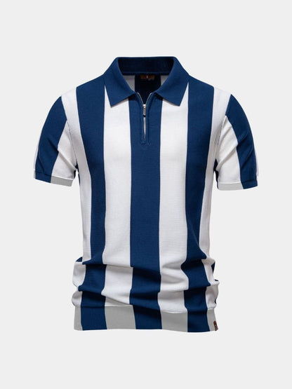 Navy Stripe Polo - Cross & Crown - Cross & Crown
