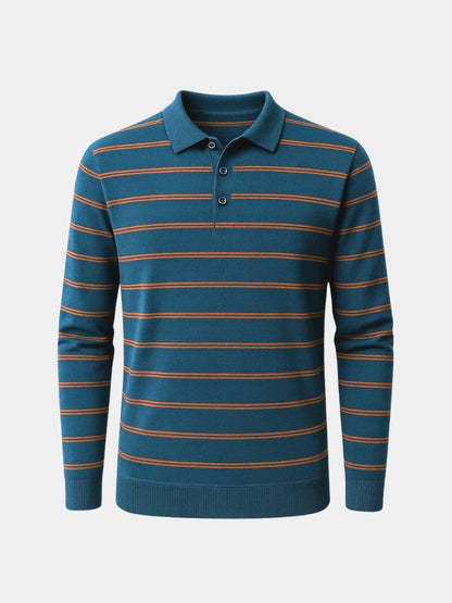 Navy Sunset Striped Polo - Cross & Crown - Cross & Crown