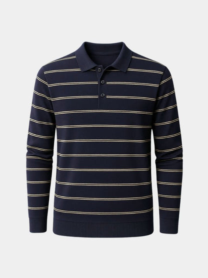 Navy Sunset Striped Polo - Cross & Crown - Cross & Crown