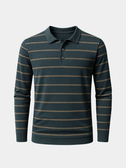 Navy Sunset Striped Polo - Cross & Crown - Cross & Crown