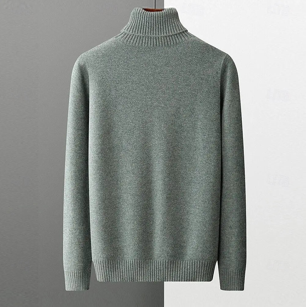 100% Merino Wool Turtleneck Sweater Cross & Crown