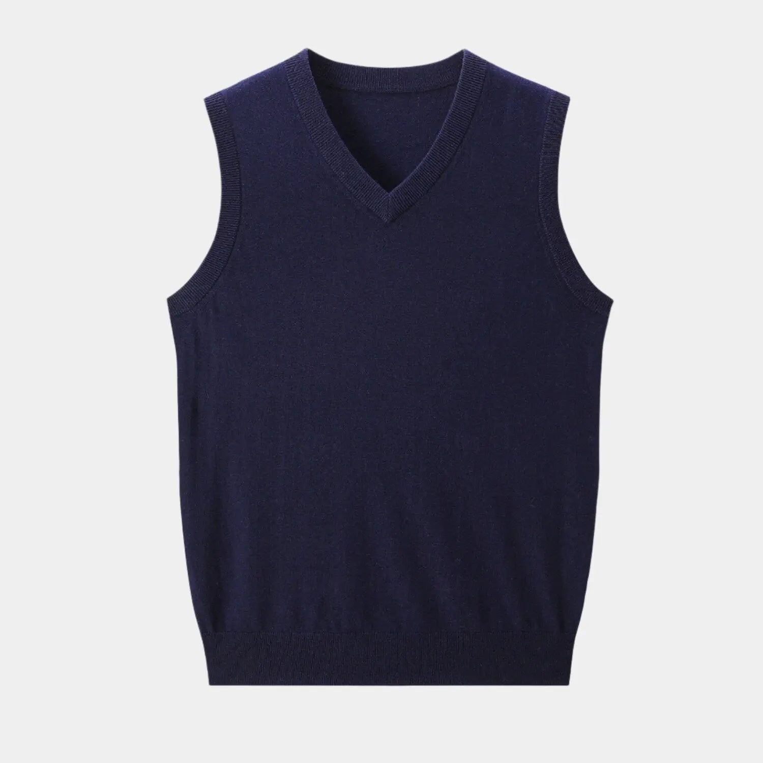 100% Cashmere V Neck Knit Vest - Cross & Crown - Cross & Crown