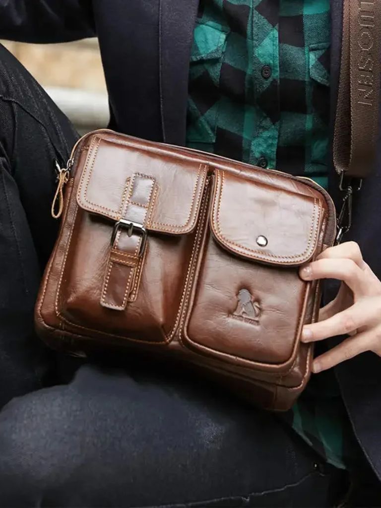 Retro Leather Square Shoulder Bag - Cross & Crown - Cross & Crown
