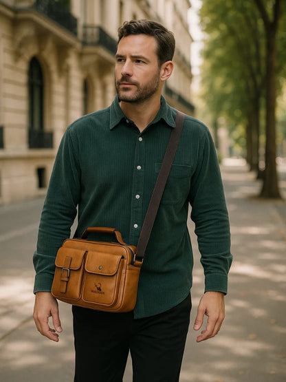 Retro Leather Square Shoulder Bag - Cross & Crown - Cross & Crown