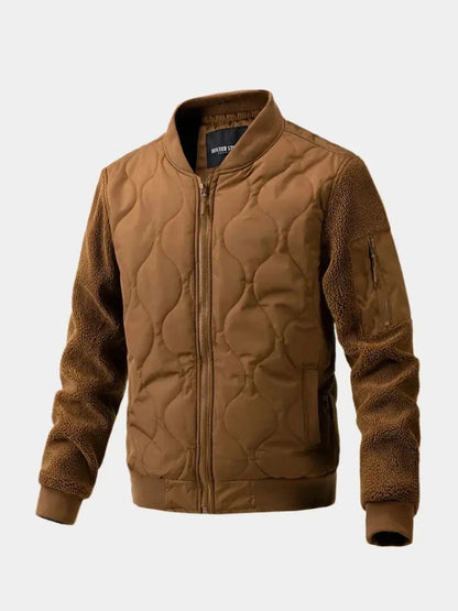 Sherpa Sleeves Padded Bomber Jacket - Cross & Crown - Cross & Crown