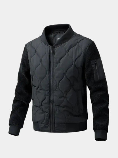 Sherpa Sleeves Padded Bomber Jacket - Cross & Crown - Cross & Crown
