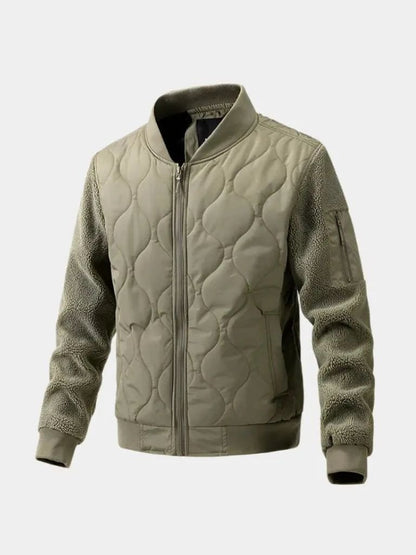 Sherpa Sleeves Padded Bomber Jacket - Cross & Crown - Cross & Crown