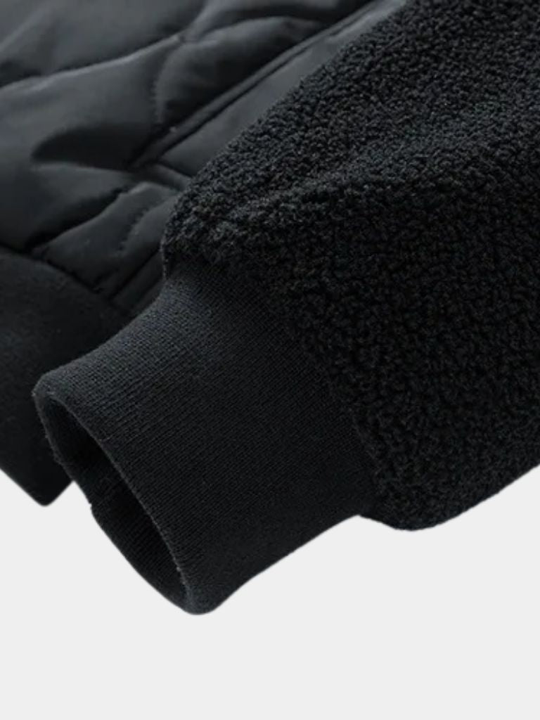 Sherpa Sleeves Padded Bomber Jacket - Cross & Crown - Cross & Crown