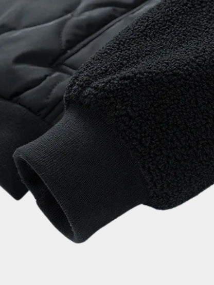 Sherpa Sleeves Padded Bomber Jacket - Cross & Crown - Cross & Crown
