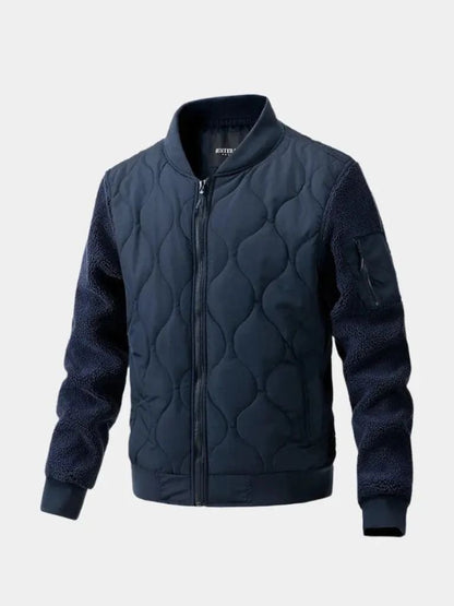 Sherpa Sleeves Padded Bomber Jacket - Cross & Crown - Cross & Crown