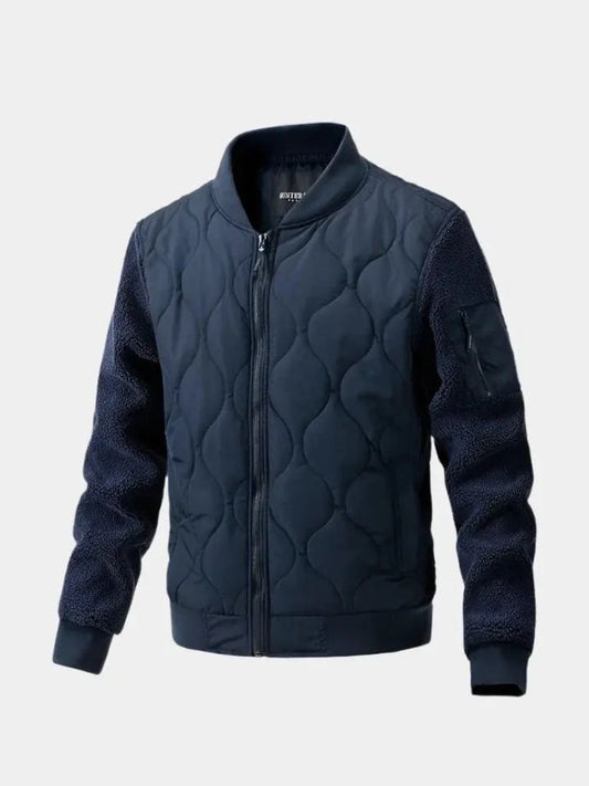 Sherpa Sleeves Padded Bomber Jacket - Cross & Crown - Cross & Crown