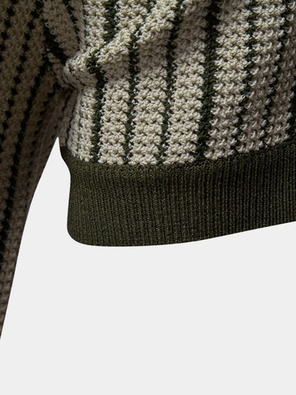 Striped Knit Polo Shirt - Cross & Crown - Cross & Crown