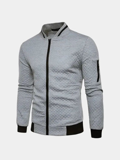 Textured Casual Bomber Jacket - Cross & Crown - Cross & Crown