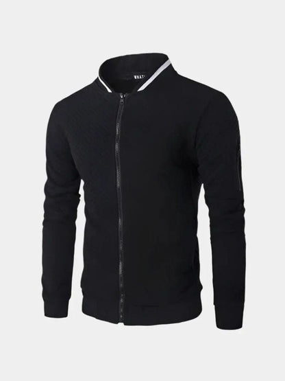 Textured Casual Bomber Jacket - Cross & Crown - Cross & Crown