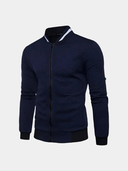 Textured Casual Bomber Jacket - Cross & Crown - Cross & Crown