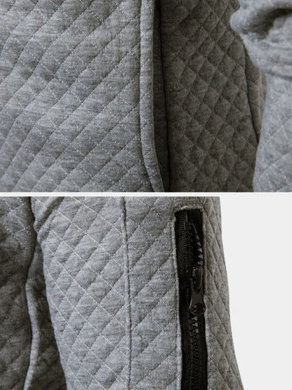 Textured Casual Bomber Jacket - Cross & Crown - Cross & Crown